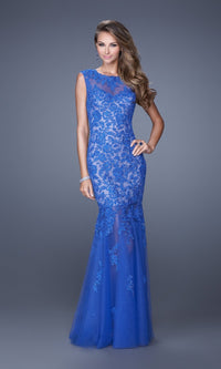 Electric Blue Long La Femme Gown 20722