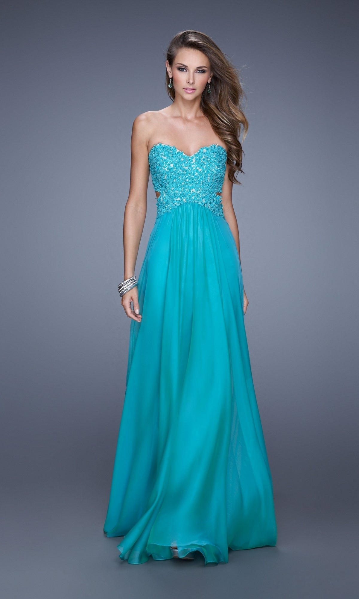 Peacock Long La Femme Gown 20734