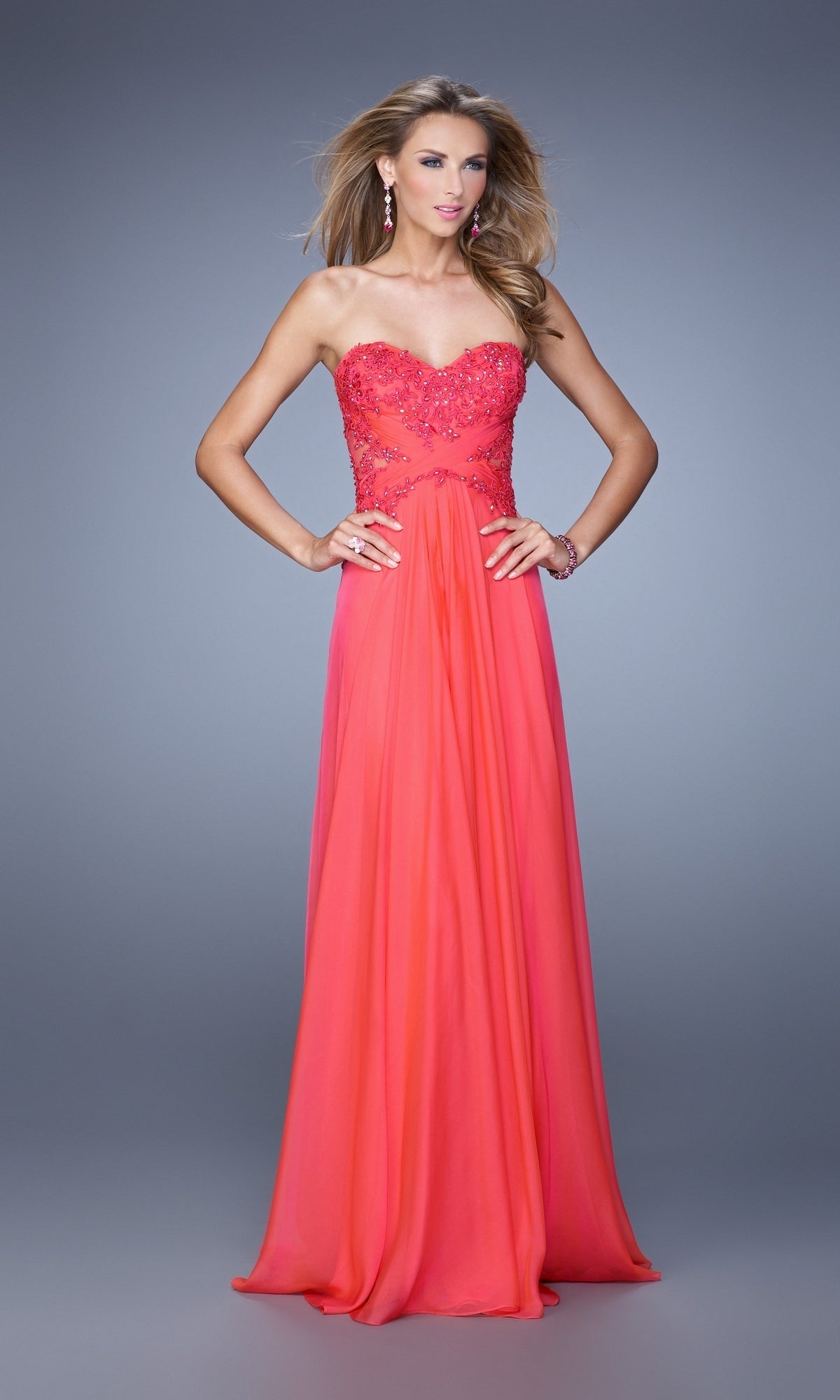 Watermelon Long La Femme Gown 20762