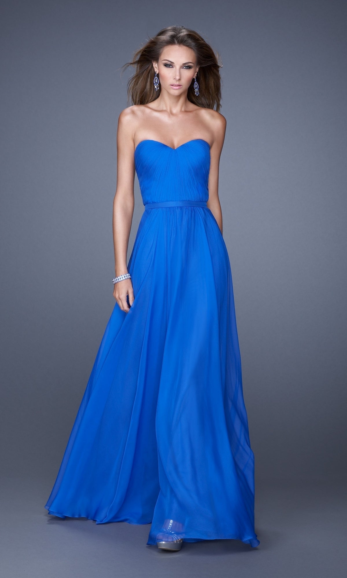 Electric Blue Long La Femme Gown 20808