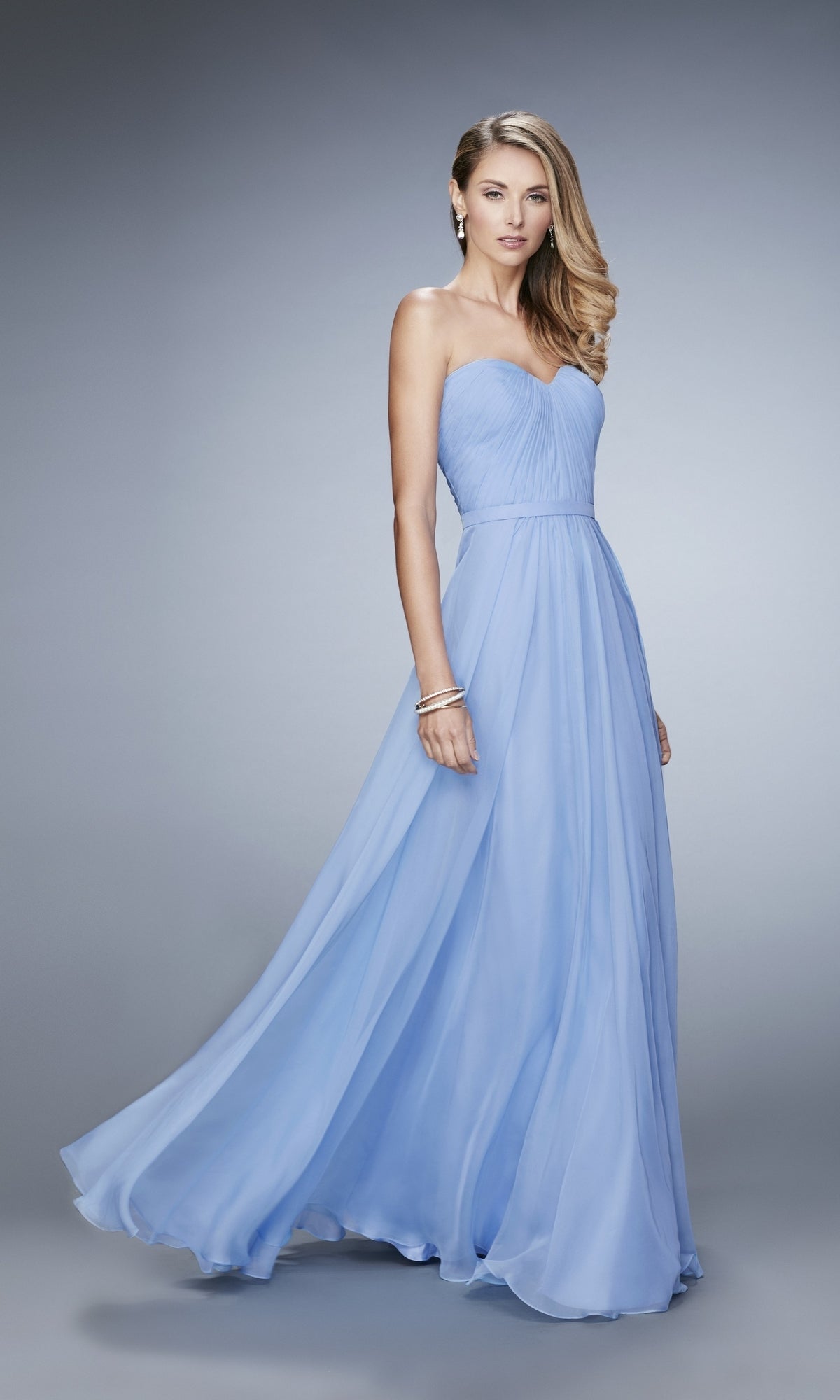 Cloud Blue Long La Femme Gown 20808