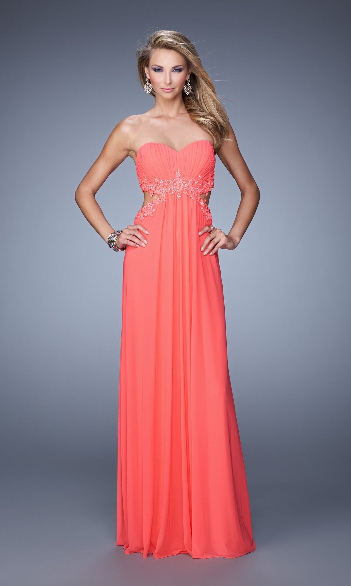 Pink Grapefruit Long La Femme Gown 20826