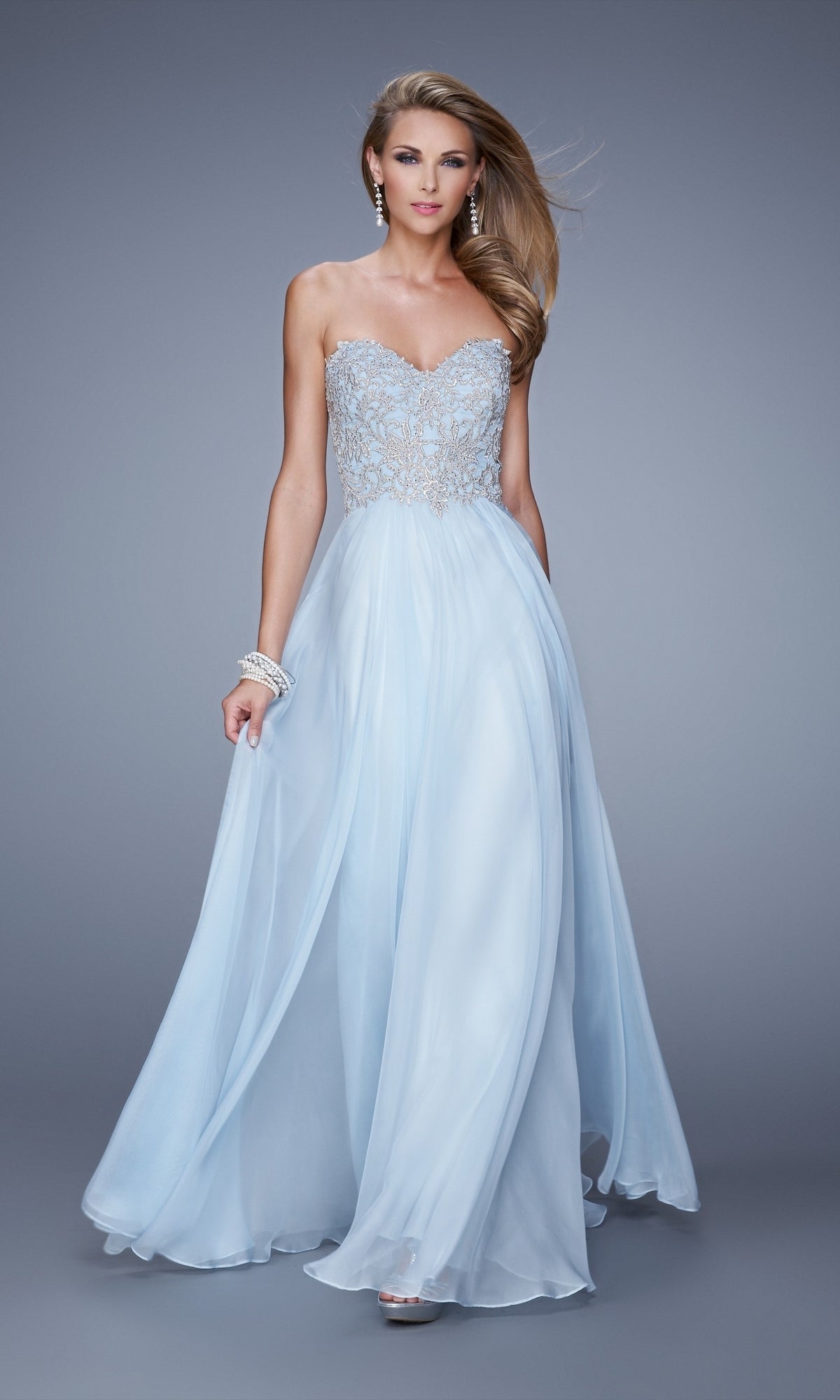 Powder Blue Long La Femme Gown 20888