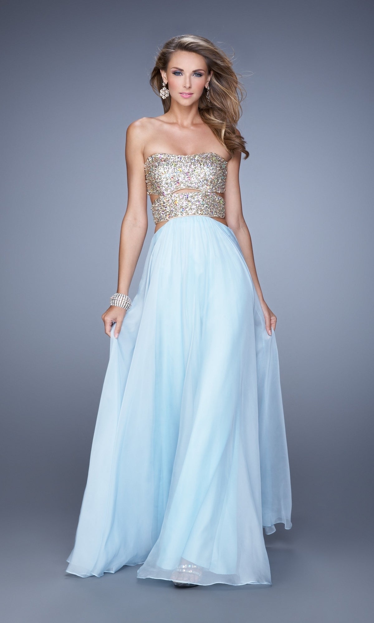 Powder Blue Long La Femme Gown 20904