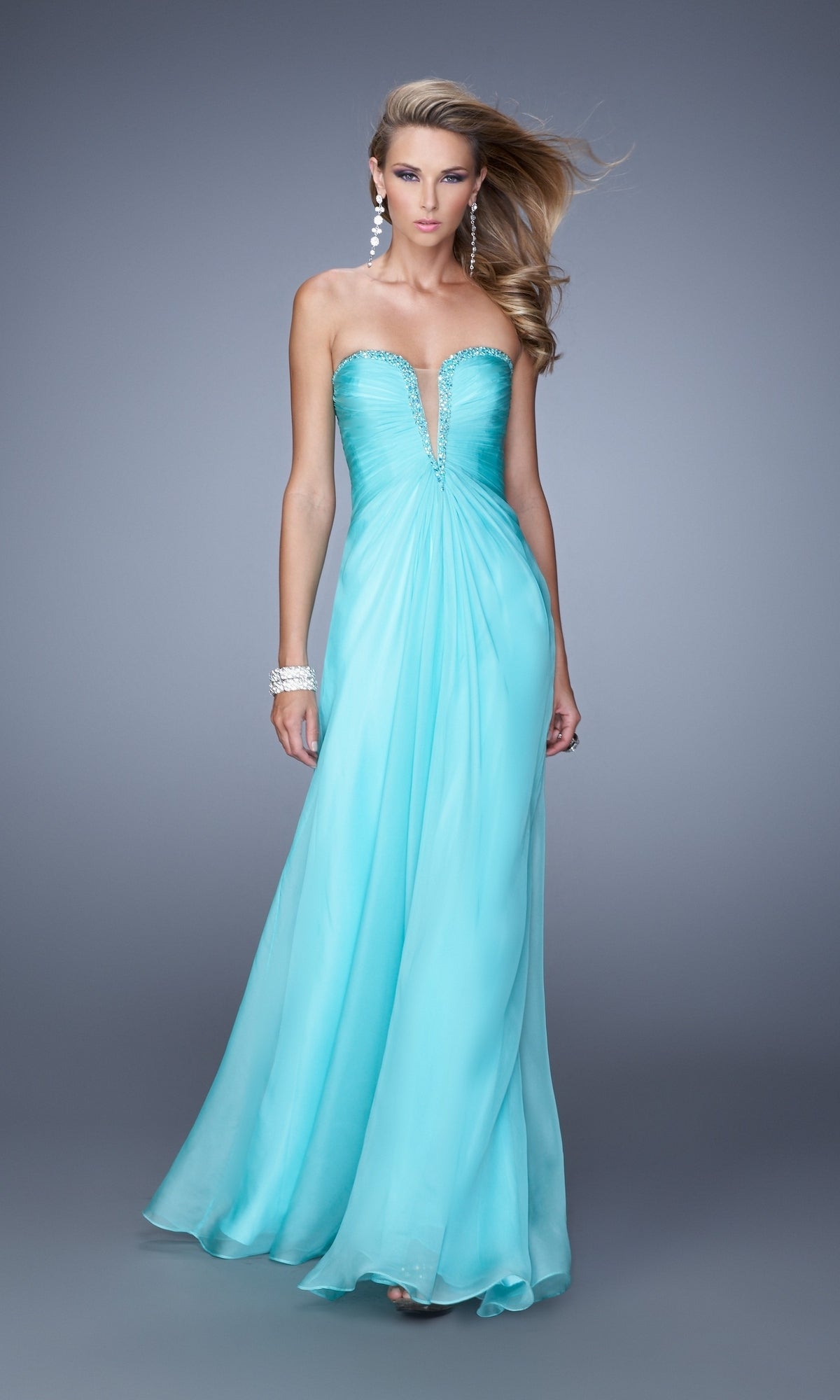 Caribbean Green Long La Femme Gown 20930