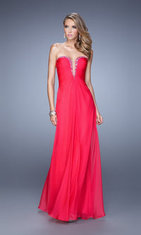 Hot Fuchsia Long La Femme Gown 20930