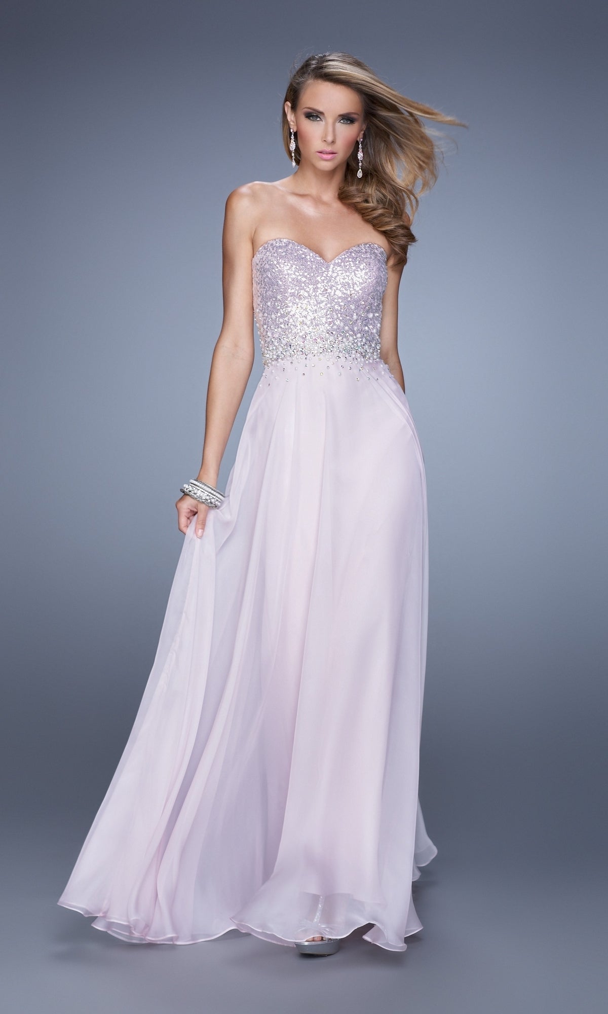 Pale Pink Long La Femme Gown 20985