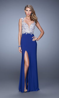 Sapphire Blue Long La Femme Gown 21120