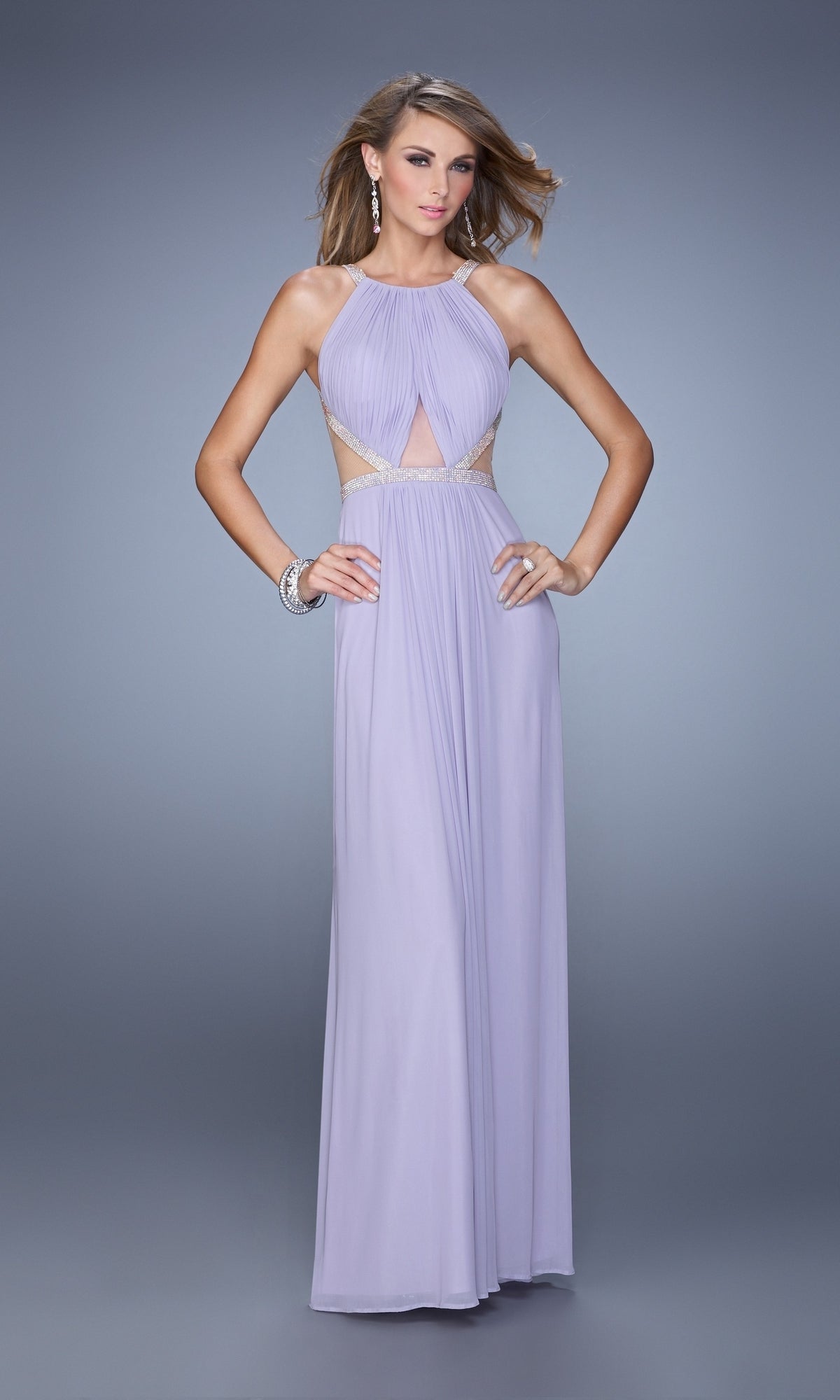 Pale Purple Long La Femme Gown 21145