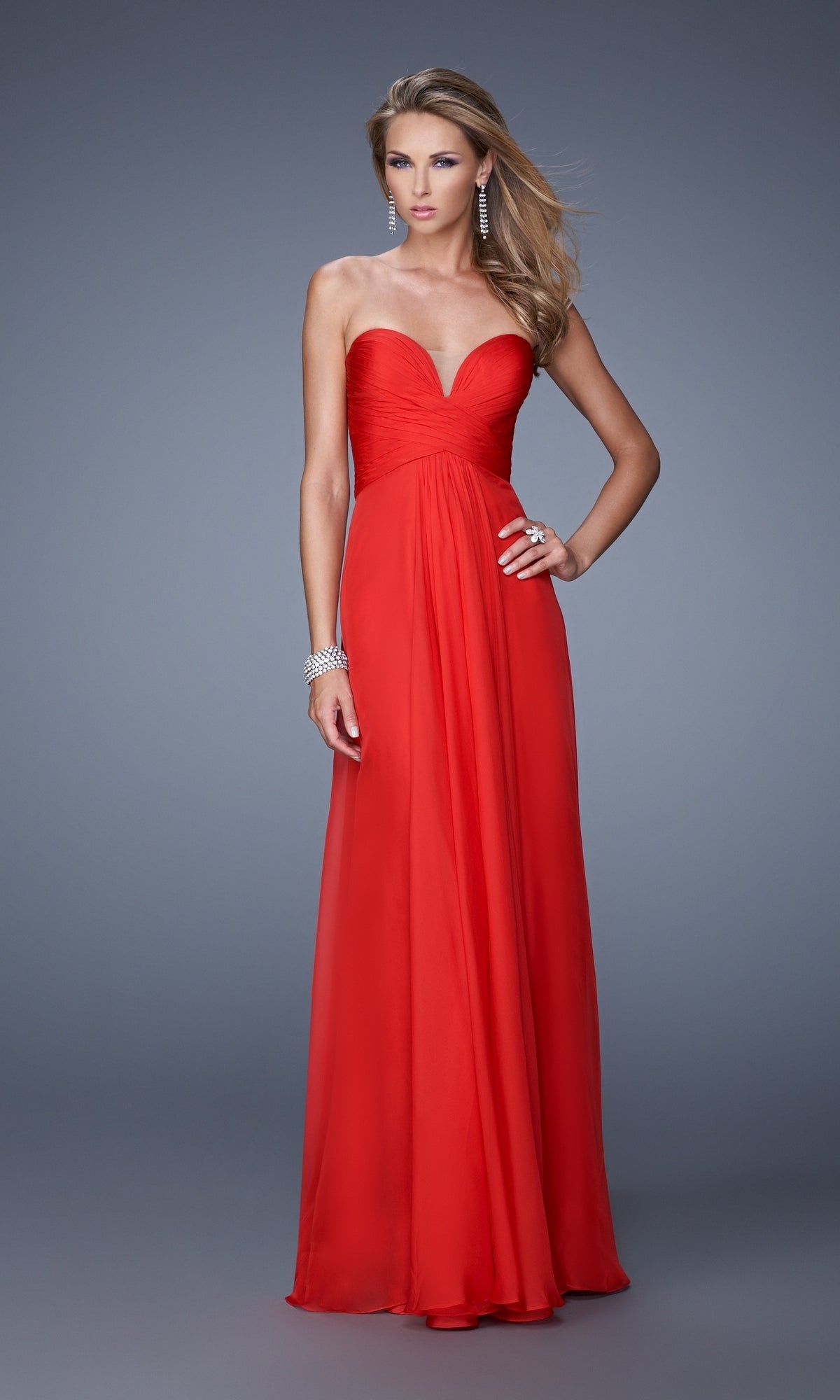 Red Long La Femme Gown 21154
