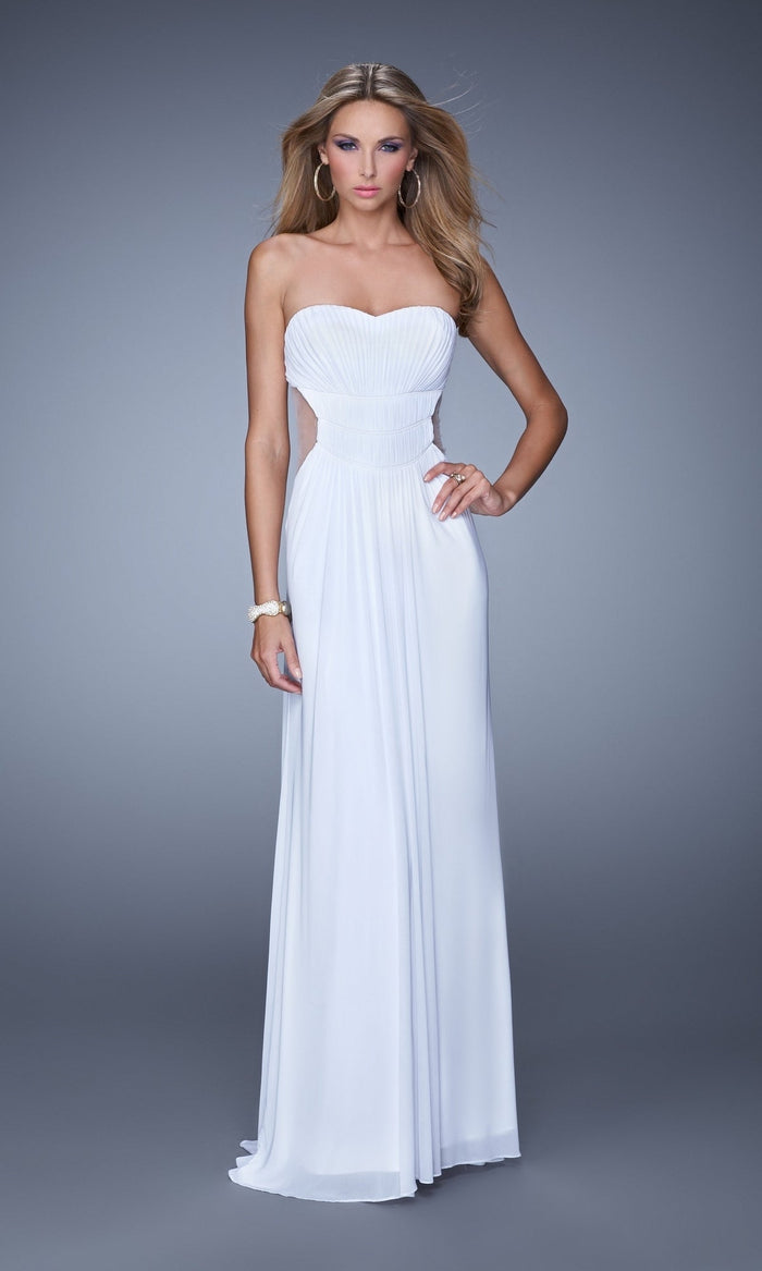 White Long Formal La Femme Dress 21184
