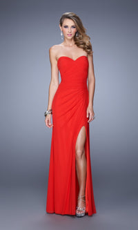 Red Long Formal La Femme Dress 21193
