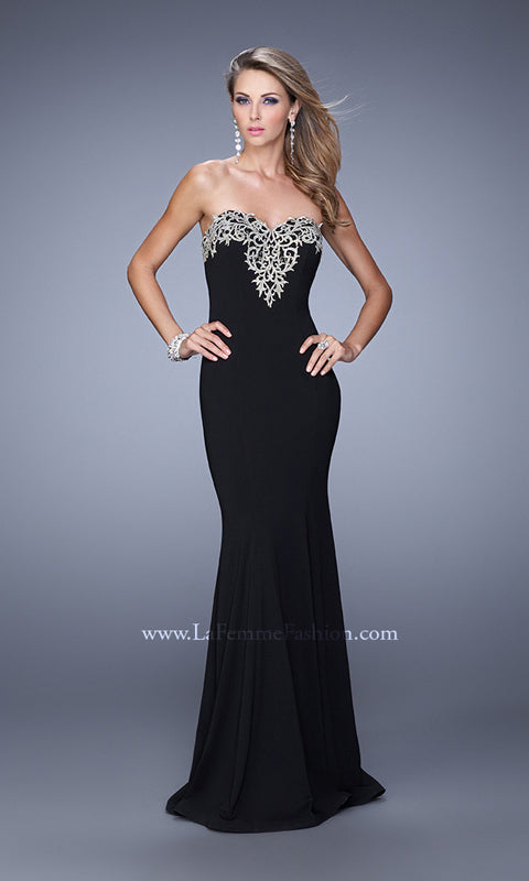 Black Long Formal La Femme Dress 21204