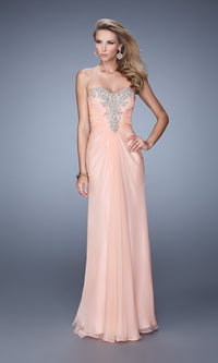 Apricot Long Formal La Femme Dress 21214