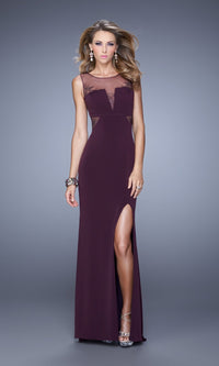 Eggplant Long Formal La Femme Dress 21266