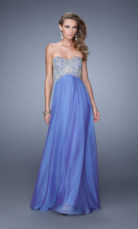 Blue Violet Long Formal La Femme Dress 21289