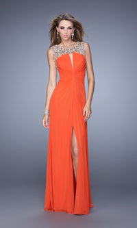 Dark Papaya Long Formal La Femme Dress 21293