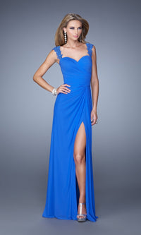 Electric Blue Long Formal La Femme Dress 21310