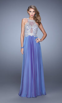 Blue Violet Long Formal La Femme Dress 21349