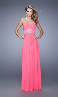 Flamingo Pink Long Formal La Femme Dress 21357