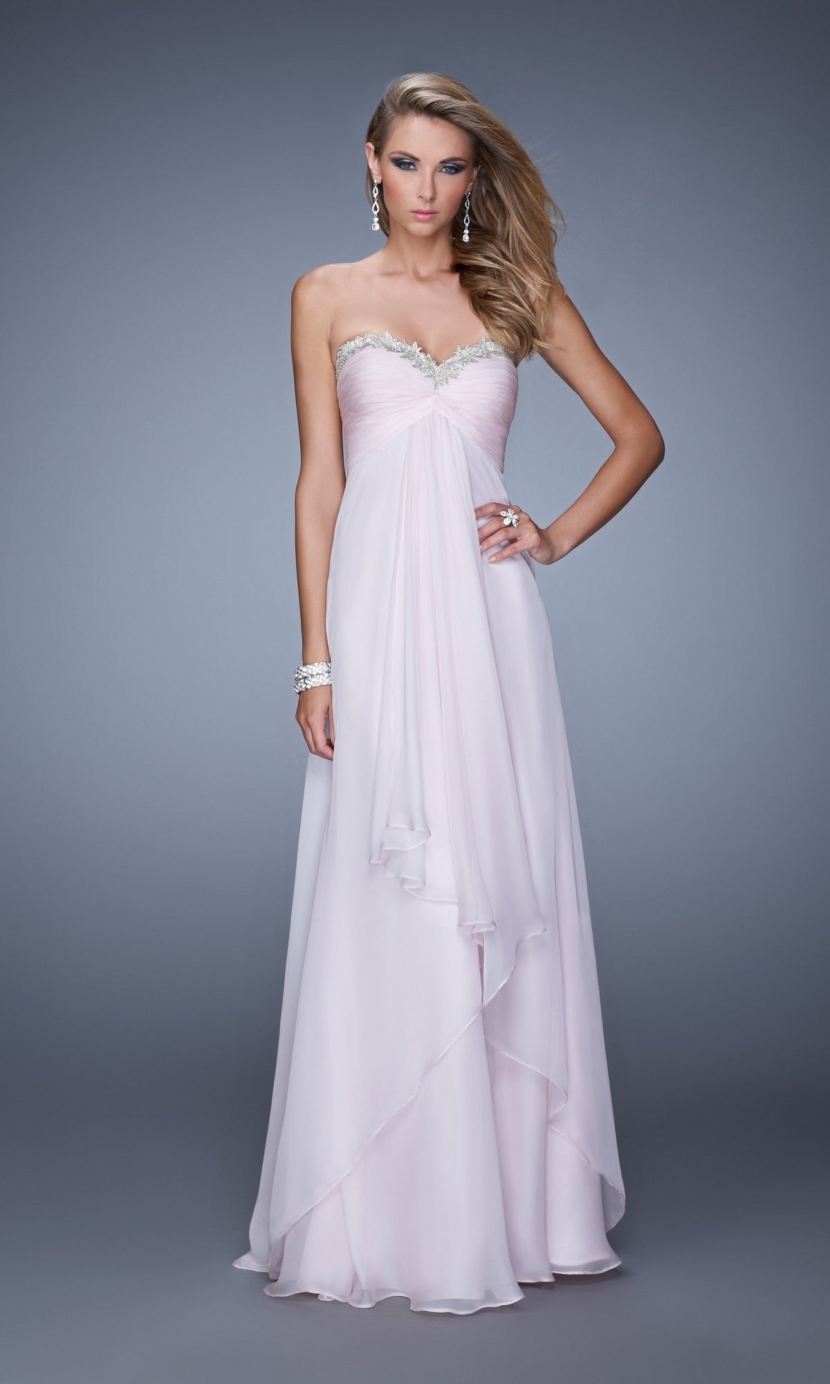 Pale Pink Long Formal La Femme Dress 21374