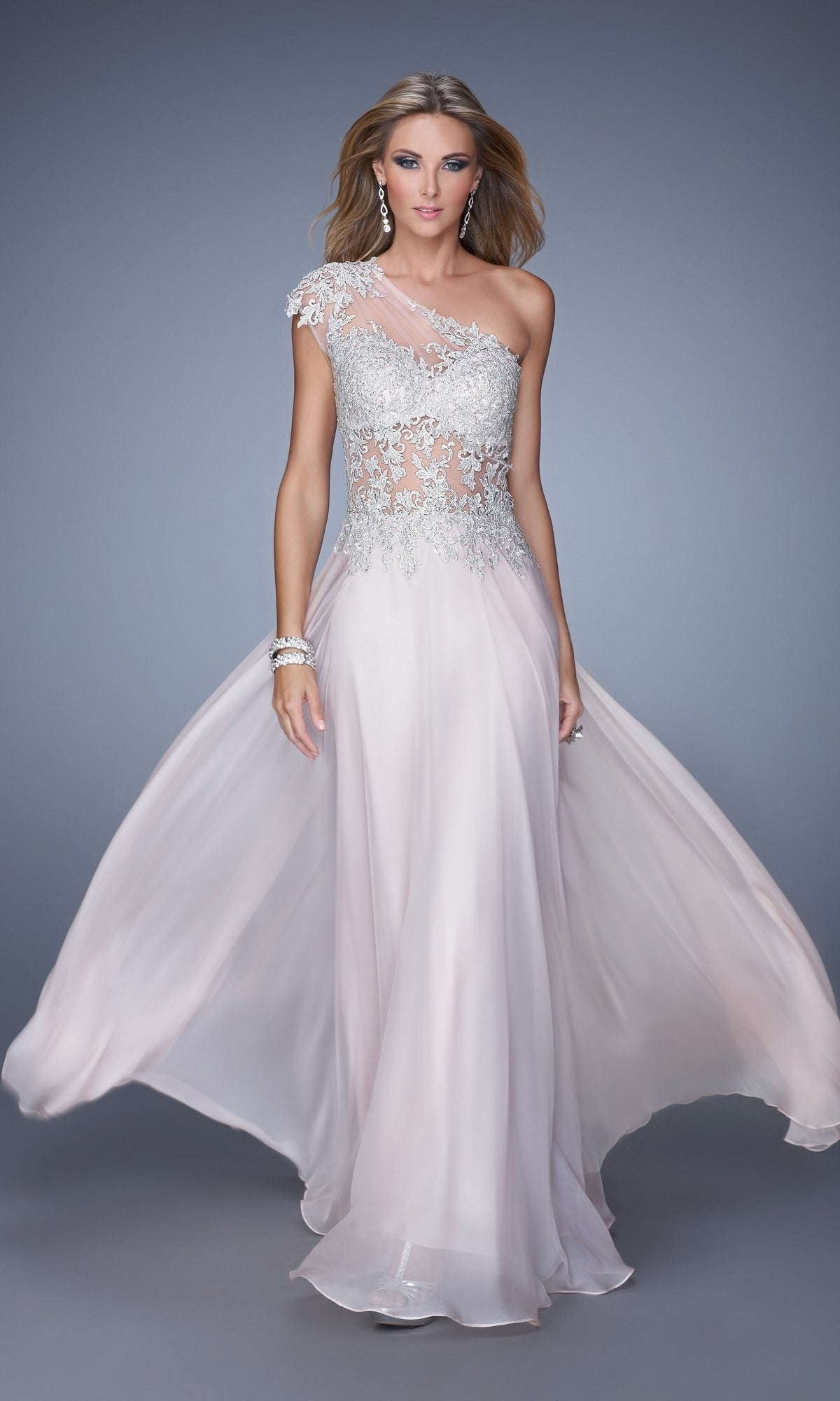 Blush Long Formal La Femme Dress 21379