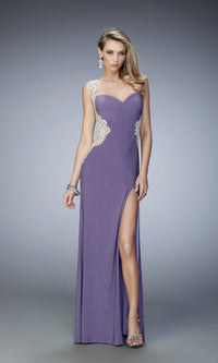 Purple Haze Long Formal La Femme Dress 21518