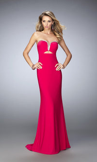 Fuchsia Long Formal La Femme Dress 21973