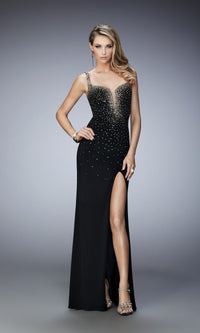 Black Long Formal La Femme Dress 22113