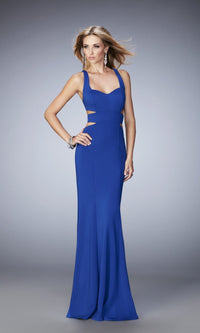 Indigo Long Formal La Femme Dress 22181