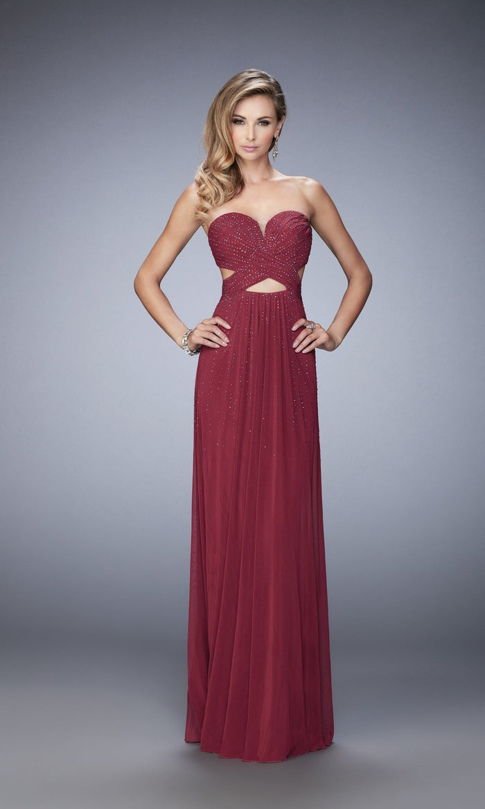 Crimson Long Formal La Femme Dress 22230