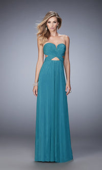 Teal Long Formal La Femme Dress 22230