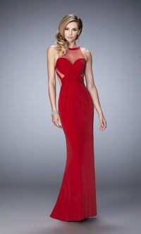 Red Long Formal La Femme Dress 22265