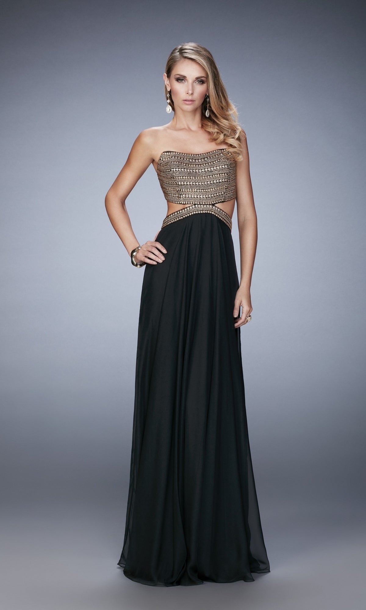 Black Long Formal La Femme Dress 22285