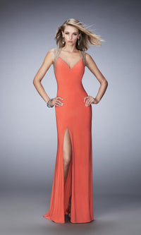 Orange Long Formal La Femme Dress 22312