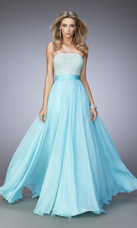 Light Mint Long Formal La Femme Dress 22318