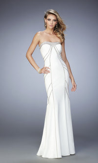 Ivory Long Formal La Femme Dress 22321