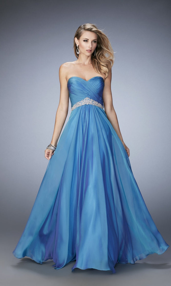 Ocean Blue Long Formal La Femme Dress 22382