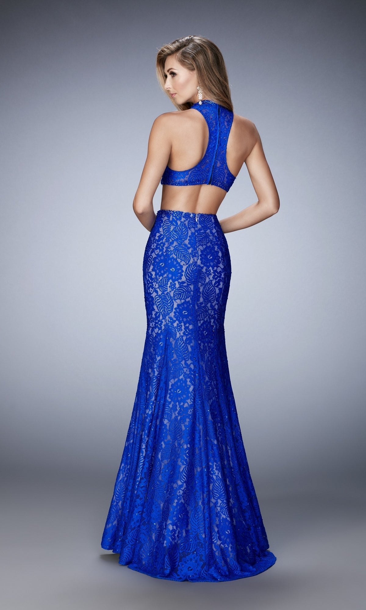 Electric Blue Long Formal La Femme Dress 22393