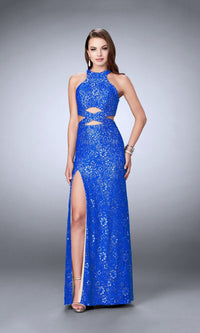 Royal Blue Long Formal La Femme Dress 23999