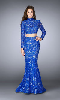 Royal Blue Long Formal La Femme Dress 24013