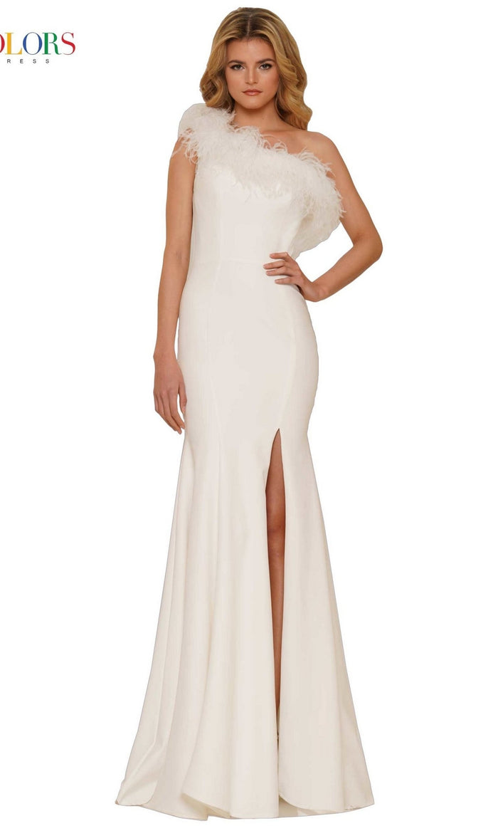 Off White Formal Long Dress 2405 By Colors Dress
