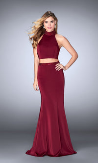 Burgundy Long La Femme Gown 24119
