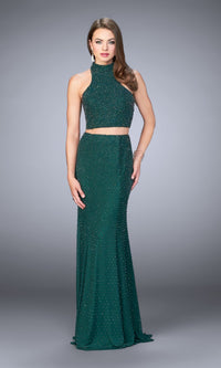 Forest Green Long La Femme Gown 24158