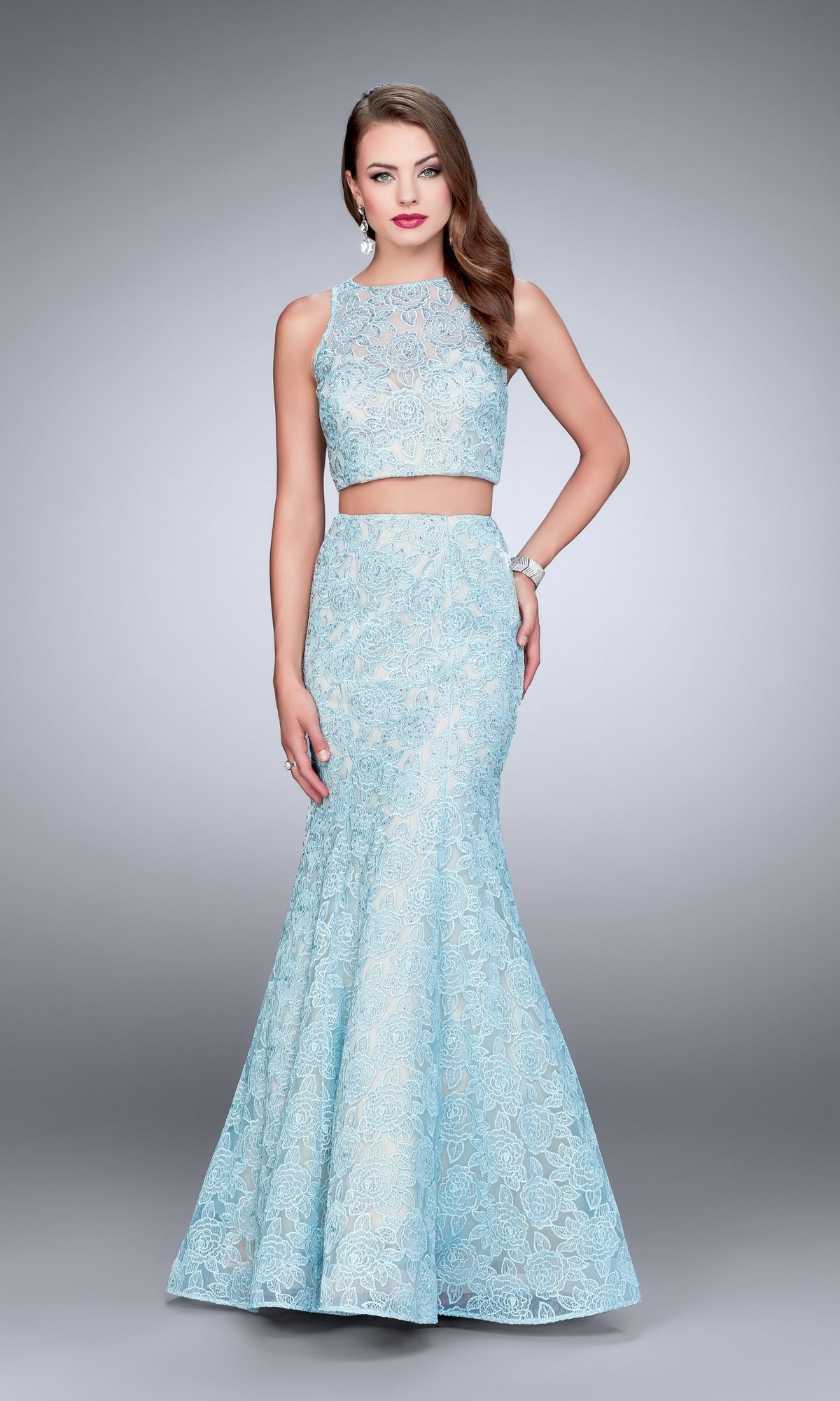 Powder Blue Long La Femme Gown 24269