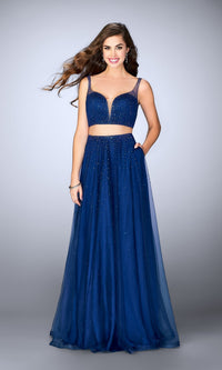 Marine Blue Long La Femme Gown 24304