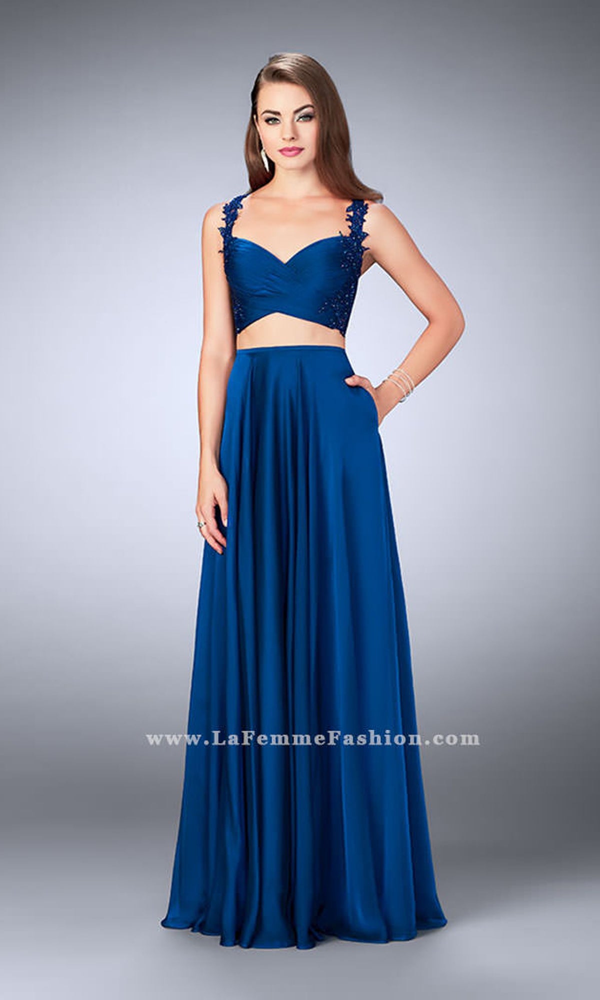 Marine Blue Long La Femme Gown 24340