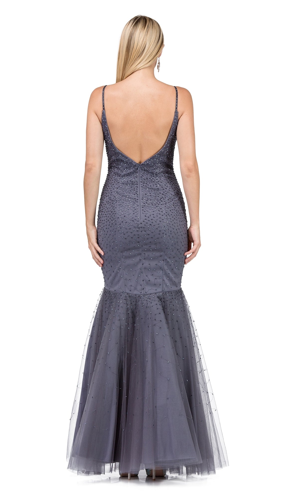 Open-Back Tight Mermaid Prom Dress with Beading Open-Back Tight Mermaid Prom Dress with Beading