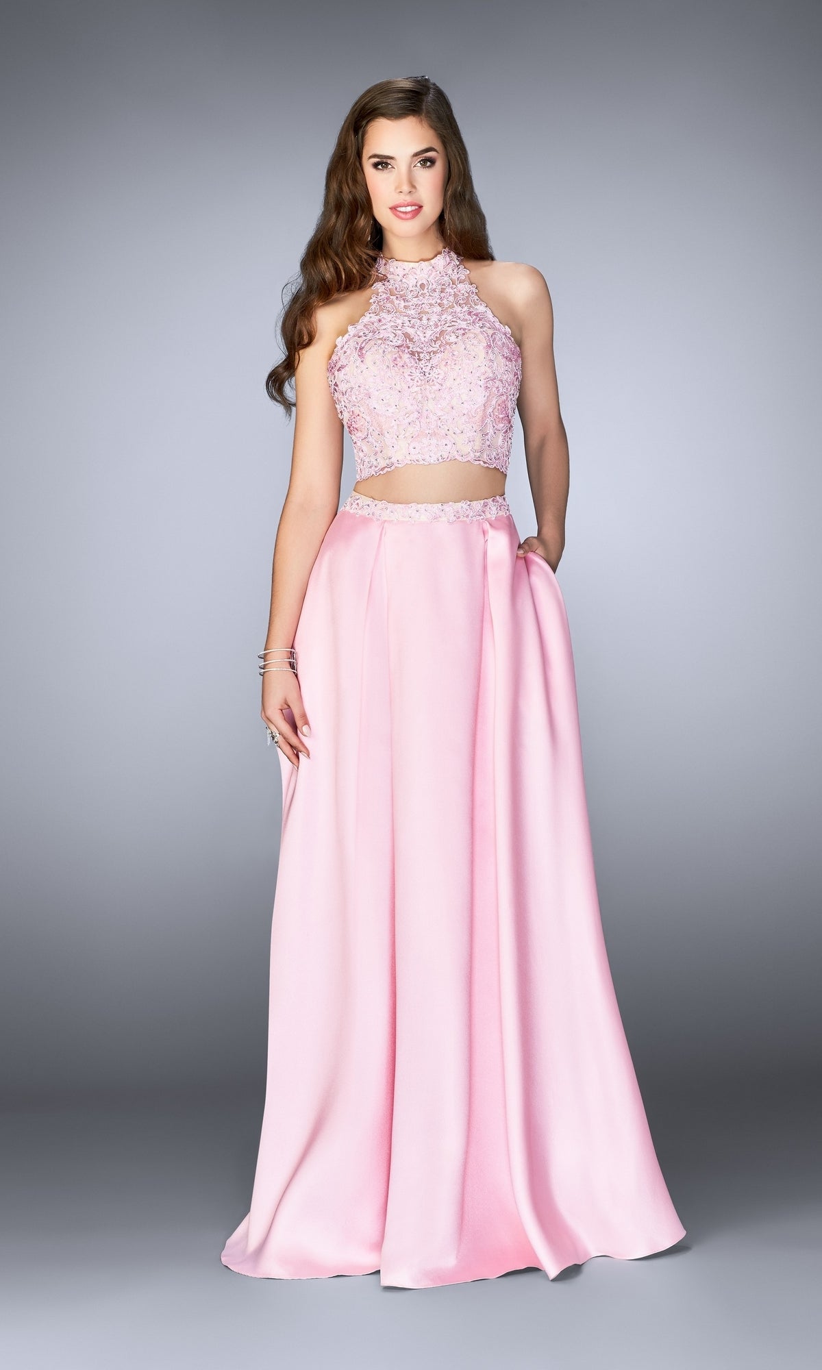 Light Pink Long La Femme Gown 24407