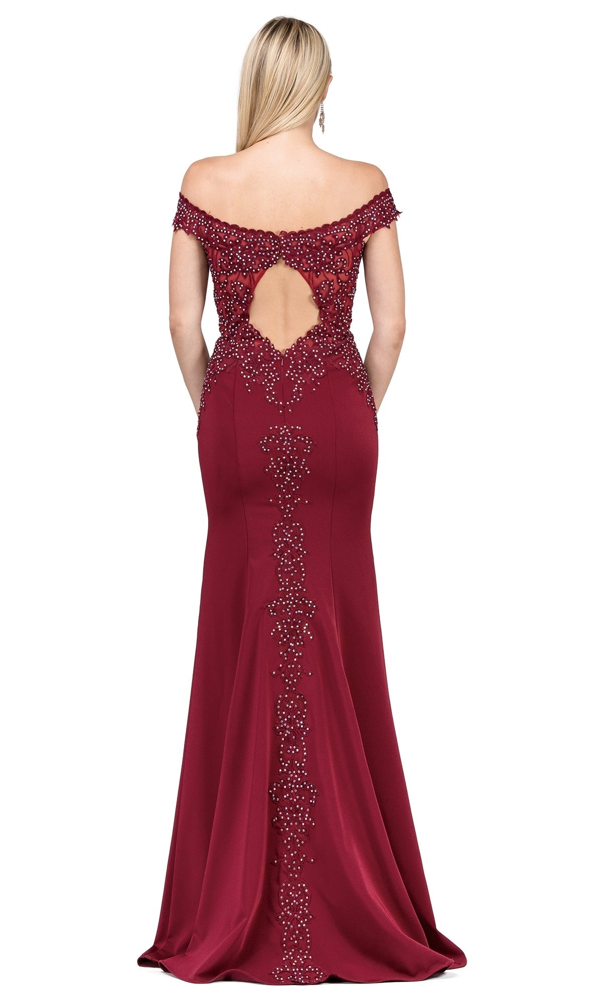 Off-the-Shoulder Long Beaded Formal Evening Dress Off-the-Shoulder Long Beaded Formal Evening Dress